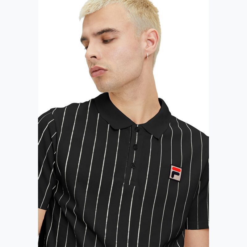 Maglietta polo da uomo FILA Luckenwalde black/bright white striped 4