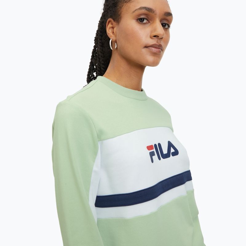 Felpa da donna FILA Lishui smoke green/bright white 4