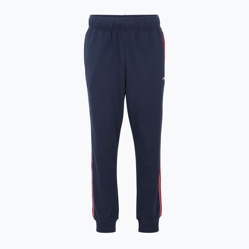 Pantaloni FILA Latimer Track da uomo, nero iris/rosso scuro