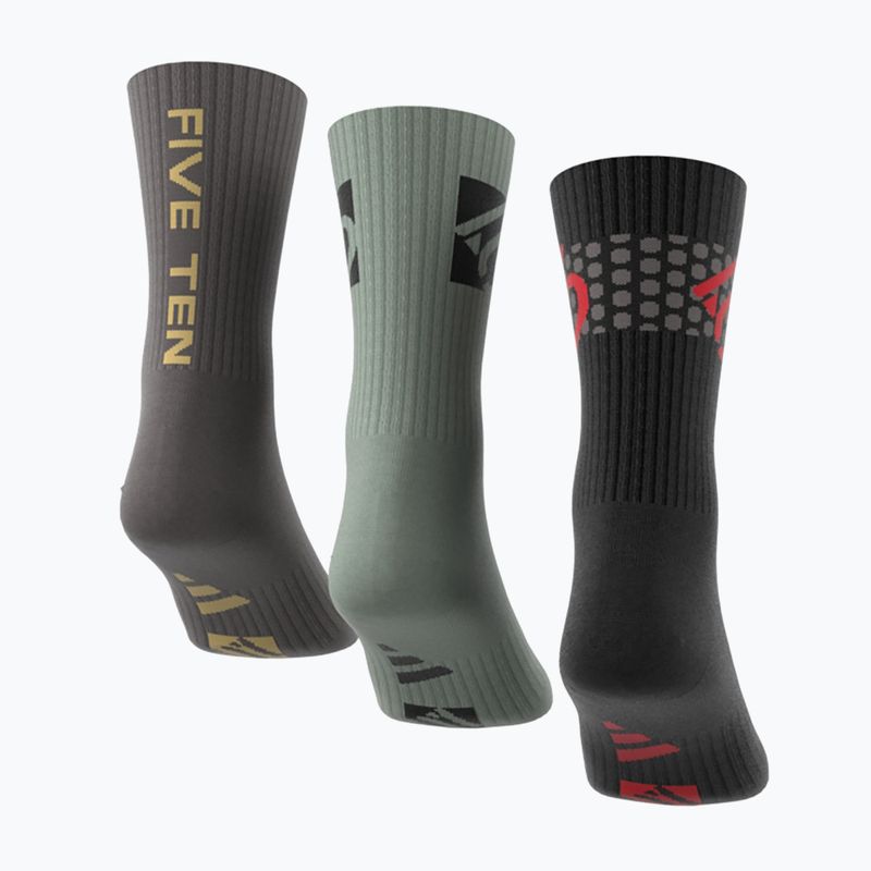 adidas FIVE TEN Cushioned Crew Socks 3 paia nero/argento verde/carbonio 5