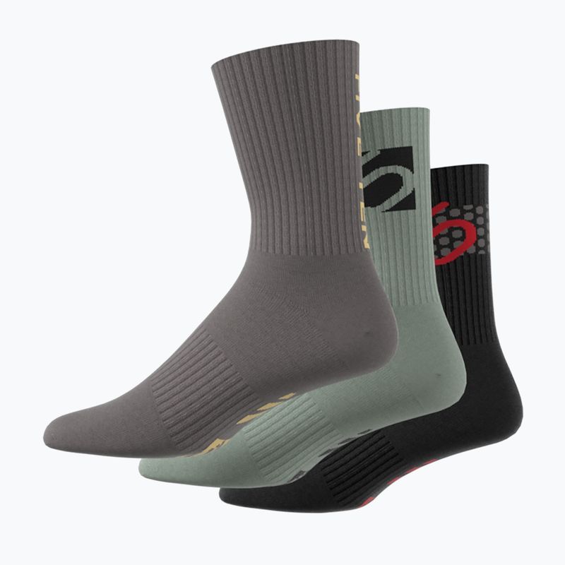 adidas FIVE TEN Cushioned Crew Socks 3 paia nero/argento verde/carbonio 7