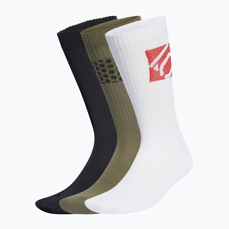 adidas FIVE TEN Cushioned Crew Sock 3 paia oliva strata/bianco/nero