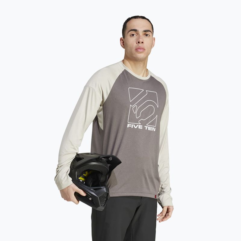 Maglia adidas FIVE TEN a manica lunga da ciclismo uomo, grigio antracite/putty