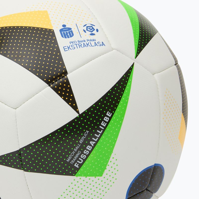 Pallone da calcio adidas Ekstraklasa formazione calcio bianco / nero / blu bagliore dimensioni 5 3