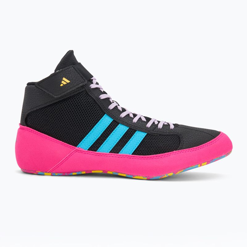 Scarpe da boxe adidas HVC core black/signal cyan/yellow 2