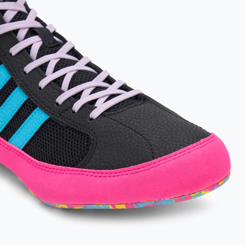 Scarpe da boxe adidas HVC core black/signal cyan/yellow 7