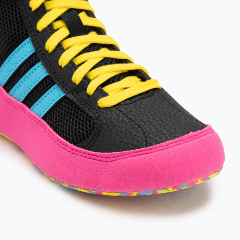 Scarpe da boxe adidas Havoc core black/signal cyan/yellow 7