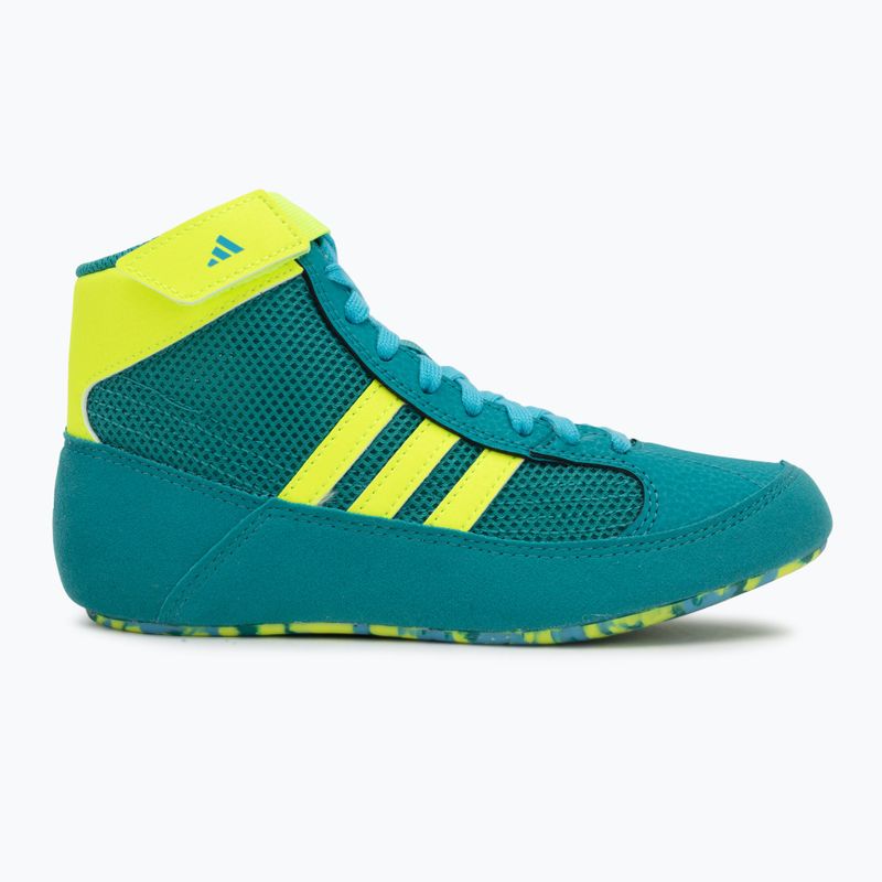 Scarpe da wrestling per bambini adidas Havoc purple team/lucid lemon/signal cyan 2