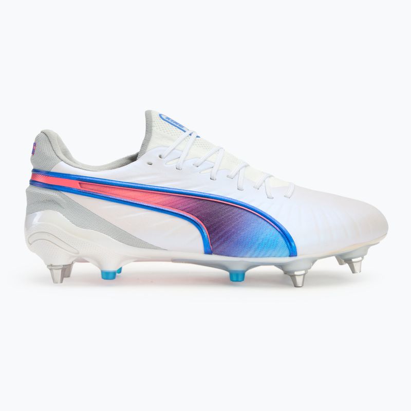 PUMA King Ultimate MxSG scarpe da calcio da uomo puma bianco/bluemazing/grigio chiaro/tramonto 2