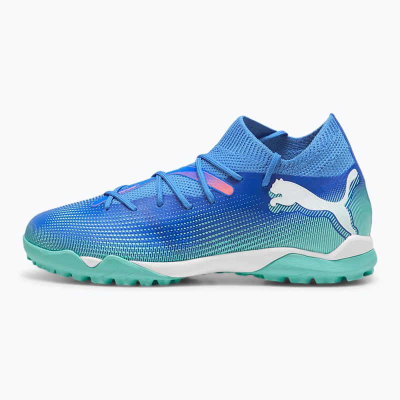 PUMA Future 7 Match TT + Mid Jr scarpe da calcio bluemazing/puma white/electric peppermint 2