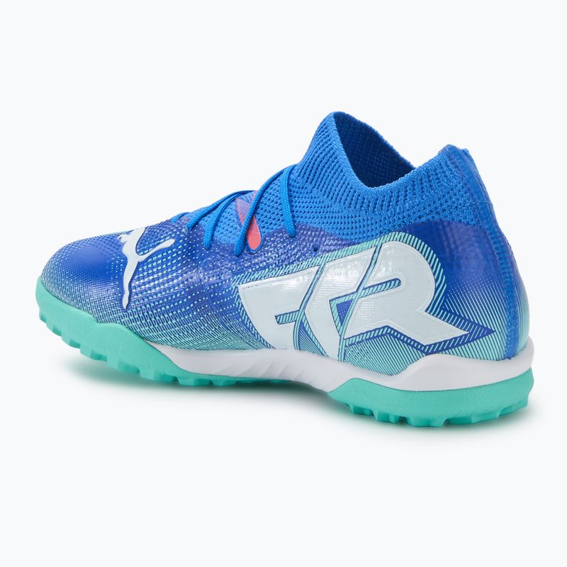 PUMA Future 7 Match TT + Mid Jr scarpe da calcio bluemazing/puma white/electric peppermint 3