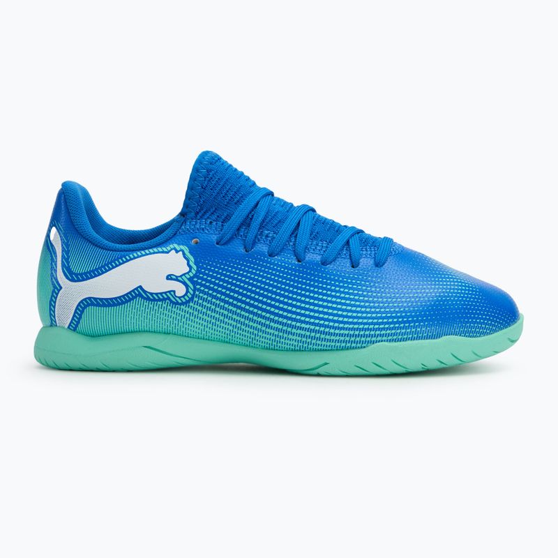 PUMA Future 7 Play It scarpe da calcio per bambini hyperlink blu/menta/puma bianco 2