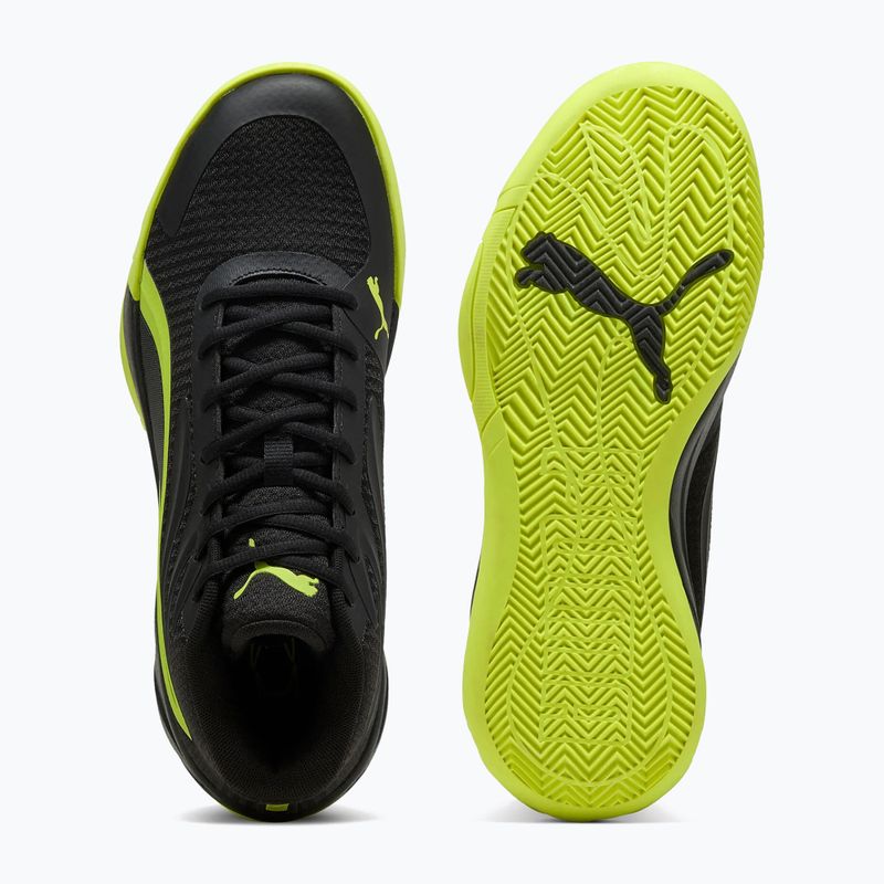 Scarpe da basket da uomo PUMA Court Pro puma nero/elettrico lime 5