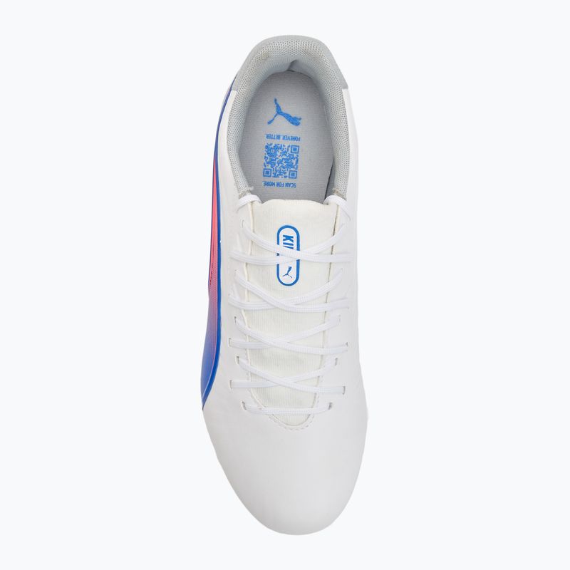 PUMA King Match FG/AG scarpe da calcio puma bianco/bluemazing/grigio chiaro/tramonto 5