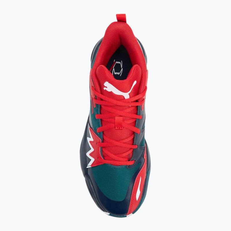 Scarpe da basket da uomo PUMA Genetics club navy/verde freddo/rosso per sempre 5