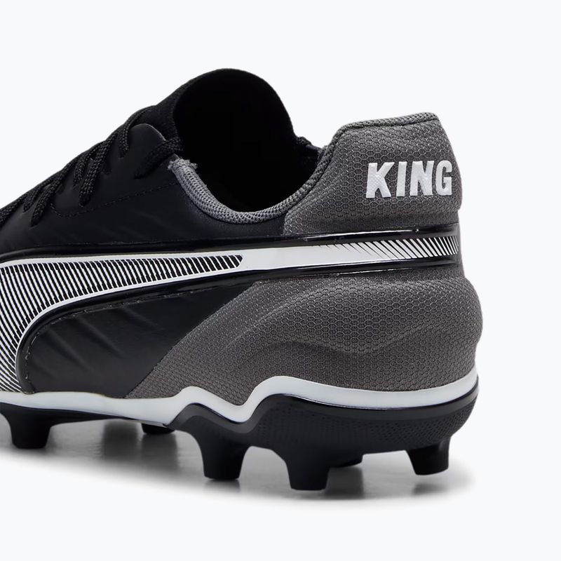 PUMA King Match FG/AG Jr scarpe da calcio per bambini puma nero/puma bianco/grigio scuro freddo 13