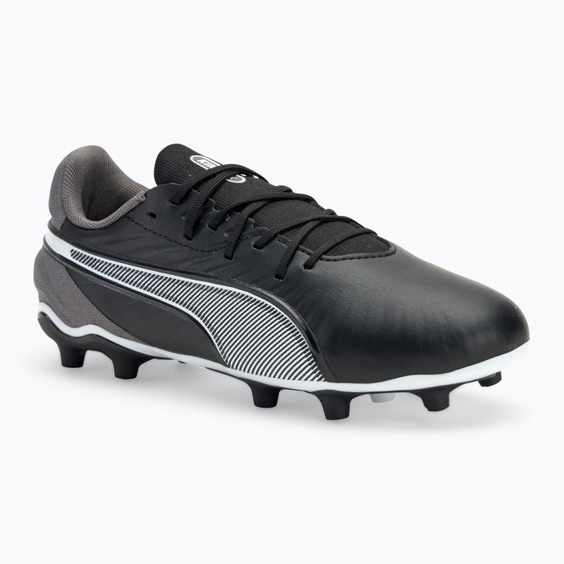 PUMA King Match FG/AG Jr scarpe da calcio per bambini puma nero/puma bianco/grigio scuro freddo