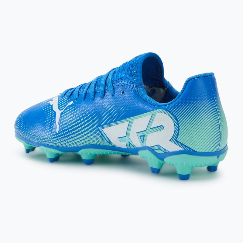 PUMA Future 7 Play FG/AG Jr bambini scarpe da calcio hyperlink blu / menta / puma bianco 3