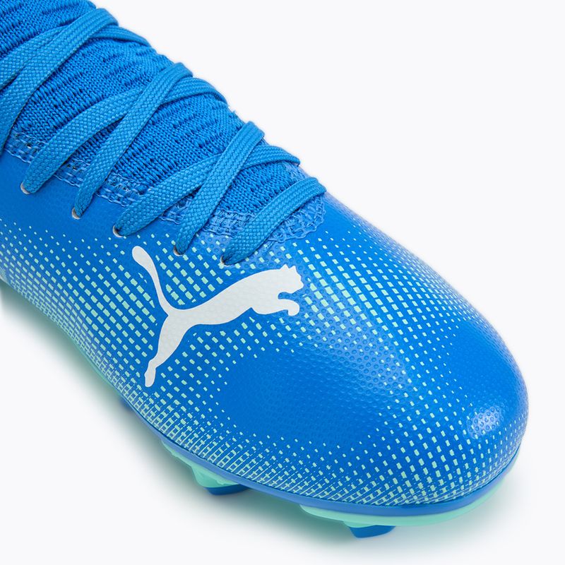 PUMA Future 7 Play FG/AG Jr bambini scarpe da calcio hyperlink blu / menta / puma bianco 7