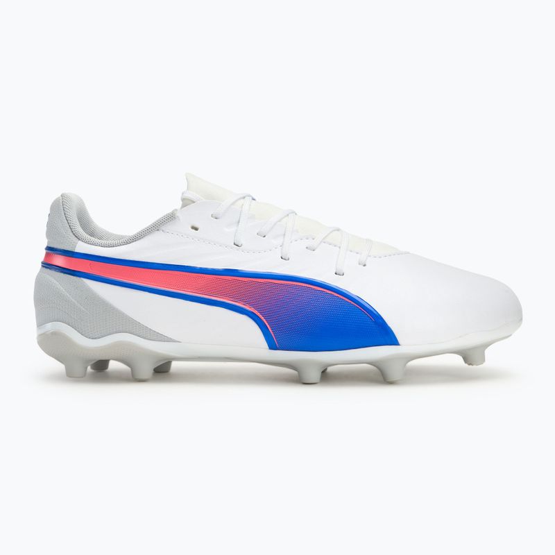 PUMA King Match FG/AG Jr scarpe da calcio per bambini puma bianco/bluemazing/grigio chiaro/tramonto 2
