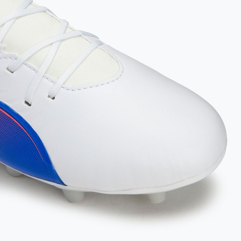 PUMA King Match FG/AG Jr scarpe da calcio per bambini puma bianco/bluemazing/grigio chiaro/tramonto 7