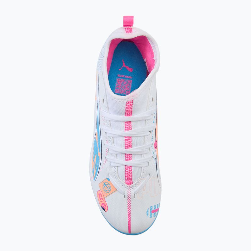 PUMA Ultra 5 Match Vol. Up FG/AG Jr scarpe da calcio per bambini puma bianco/blu chiaro 5