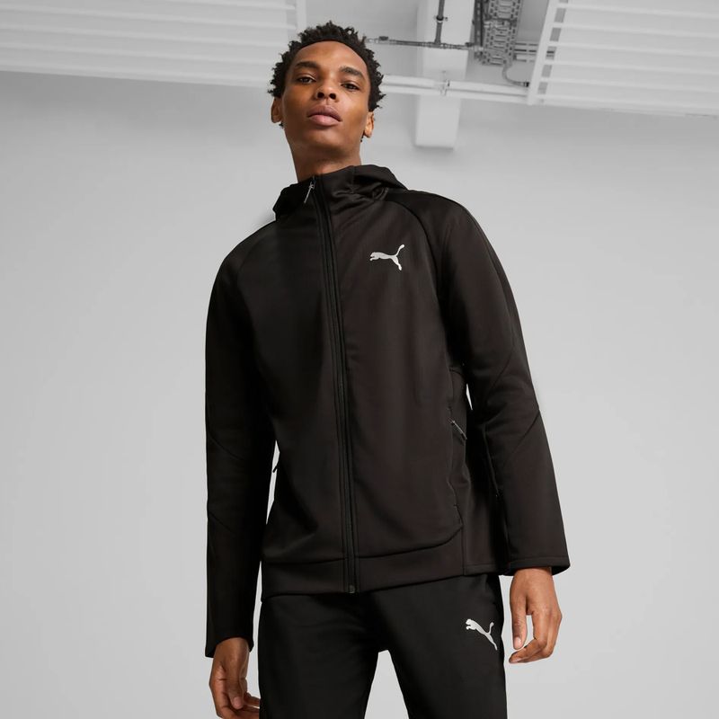 Felpa da uomo PUMA Evostripe Warm Hoodie FZ DK puma nero 3