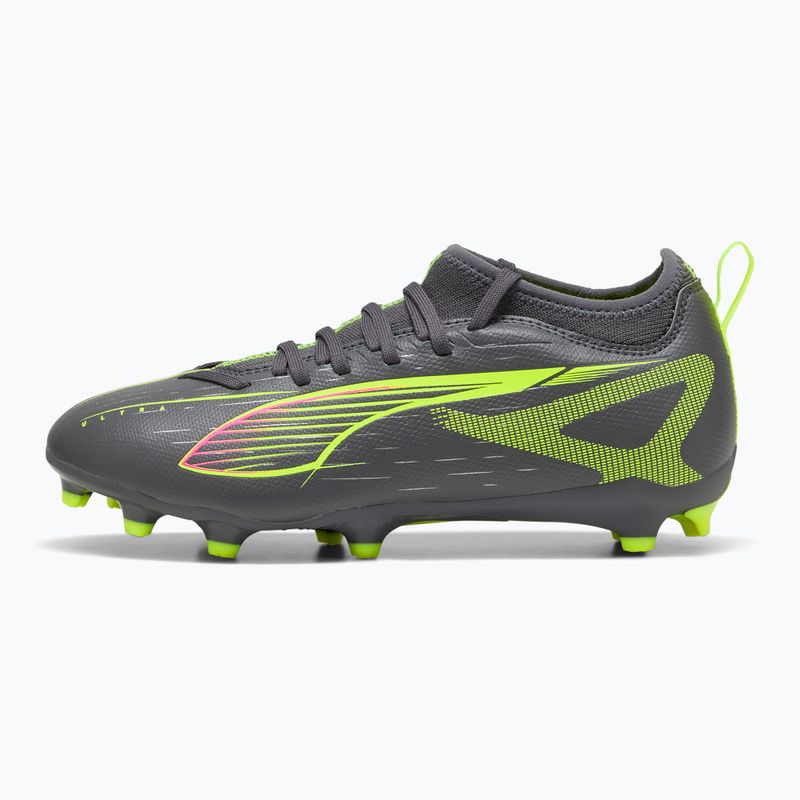 PUMA Ultra 5 Match FG/AG Jr scarpe da calcio per bambini argento invecchiato opaco/allarme giallo/puma argento invecchiato