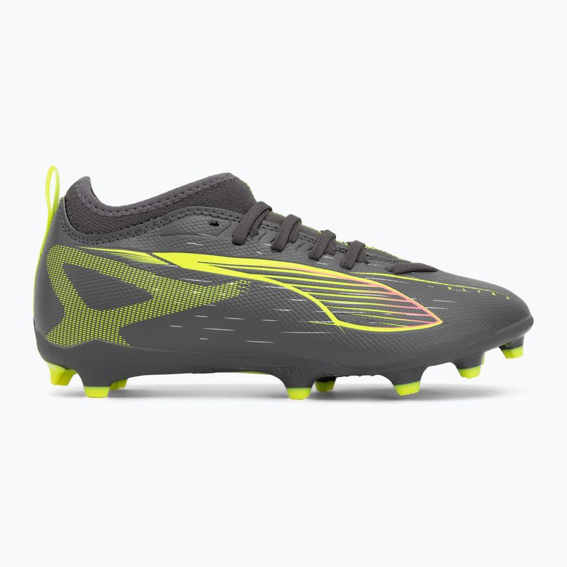 PUMA Ultra 5 Match FG/AG Jr scarpe da calcio per bambini argento invecchiato opaco/allarme giallo/puma argento invecchiato 2