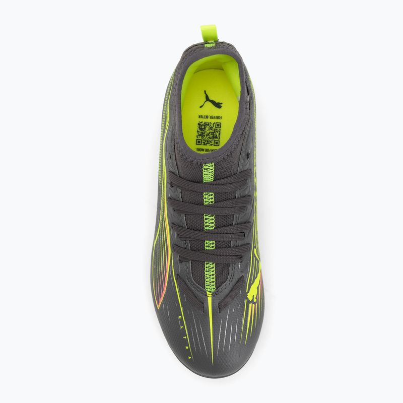 PUMA Ultra 5 Match FG/AG Jr scarpe da calcio per bambini argento invecchiato opaco/allarme giallo/puma argento invecchiato 5