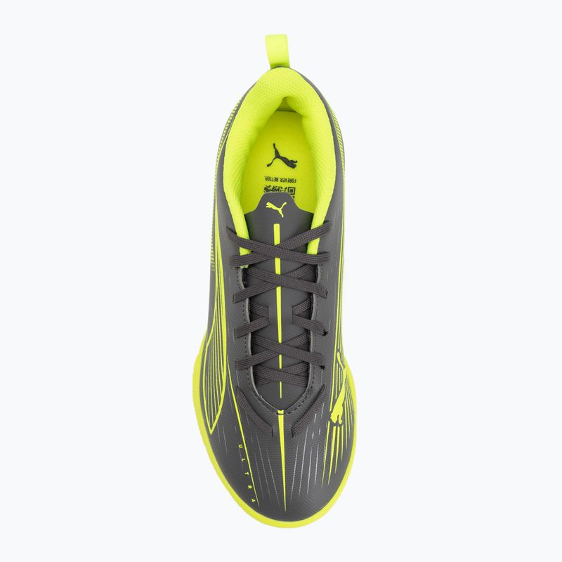 Scarpe da calcio PUMA Ultra 5 Play IT Jr per bambini argento opaco/allarme giallo/puma argento opaco 5