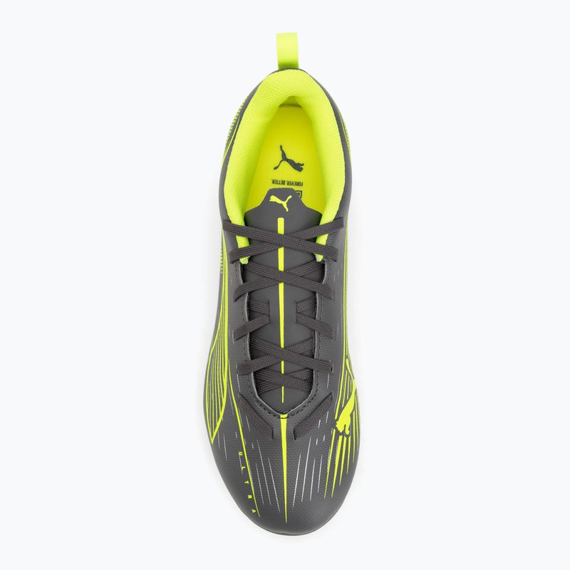 PUMA Ultra 5 Play FG/AG Jr opaco argento invecchiato/allarme giallo/puma argento invecchiato scarpe da calcio per bambini 5