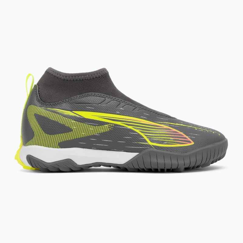 PUMA Ultra 5 Match+ LL TT + Mid Jr opaco argento invecchiato/allarme giallo/puma argento invecchiato scarpe da calcio per bambini 2
