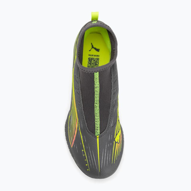 PUMA Ultra 5 Match+ LL TT + Mid Jr opaco argento invecchiato/allarme giallo/puma argento invecchiato scarpe da calcio per bambini 5
