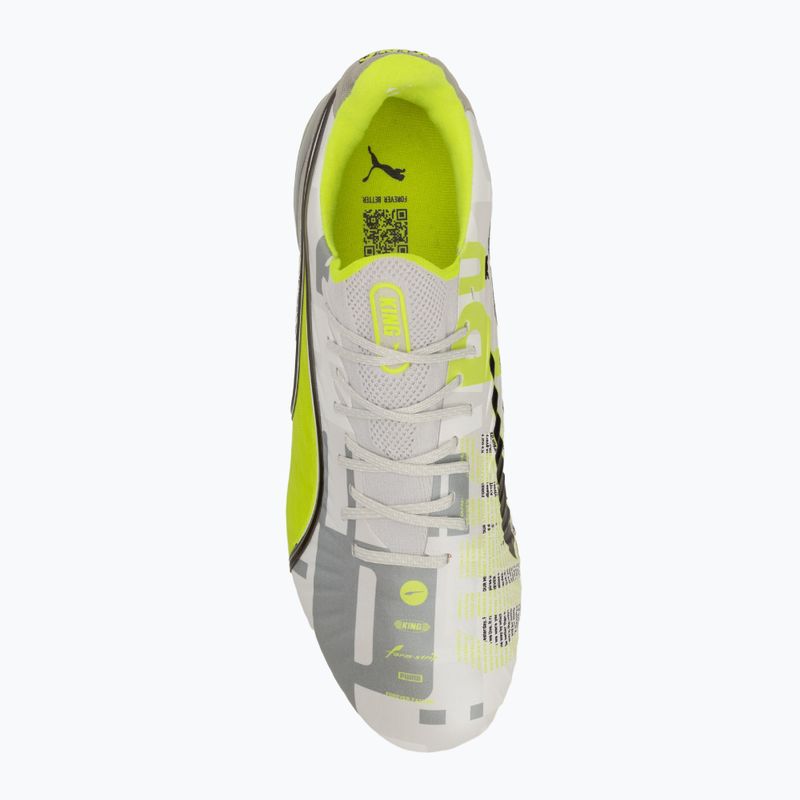 PUMA King Ultimate Forever FG/AG scarpe da calcio da uomo grigio piuma / lime elettrico / puma bianco / grigio chiaro piatto 5