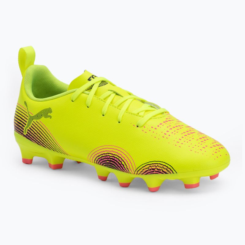 Scarpe da calcio per bambini PUMA Future 8 Play FG/AG Jr yellow alert/puma black/sun struck