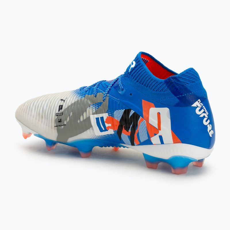 Scarpe da calcio da uomo PUMA Future 8 Ultimate Forever FG bianco/ultra blu/grigio piuma/puma nera/rosso brillante 3