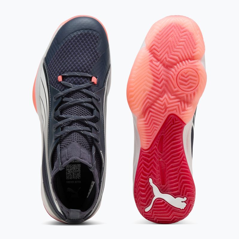 Scarpe da pallamano da uomo PUMA Eliminate Nitro SQD notte parigina / puma bianco / rosso incandescente 8