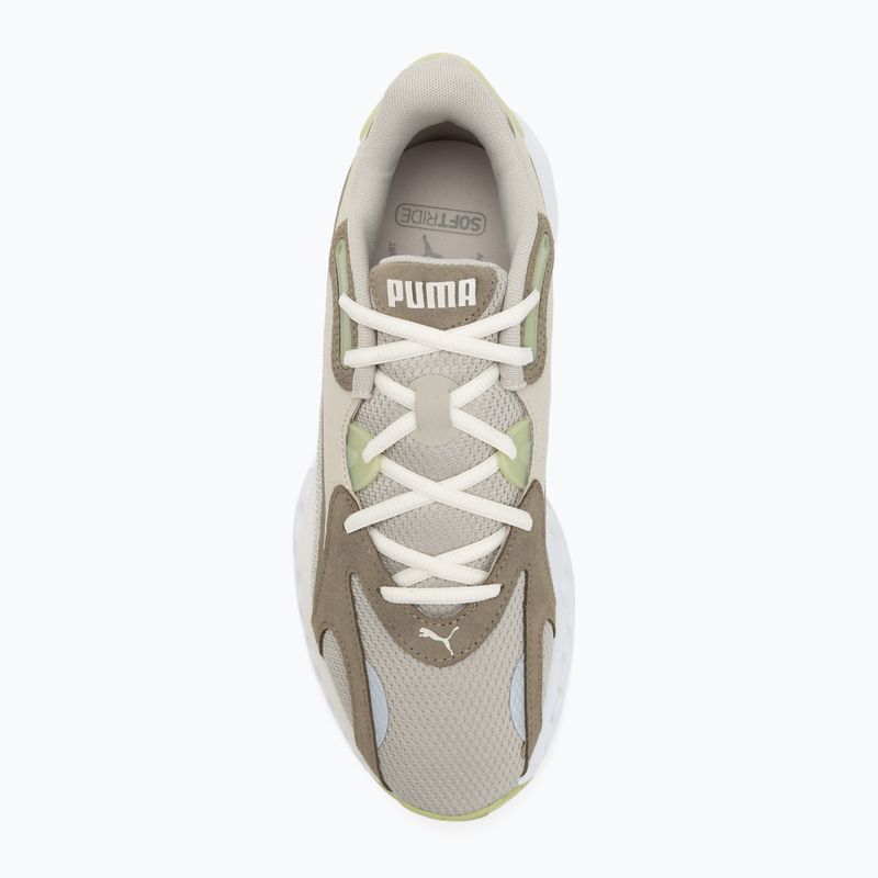 PUMA Softride Frequence, scarpe da corsa verde pistacchio, muschio di velluto e bianco caldo 5
