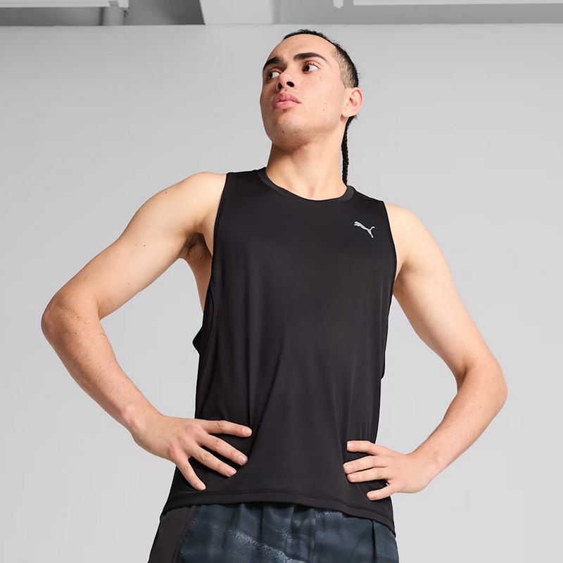 PUMA Velocity Tank Poly Uomo - Maglia da corsa puma nero 3