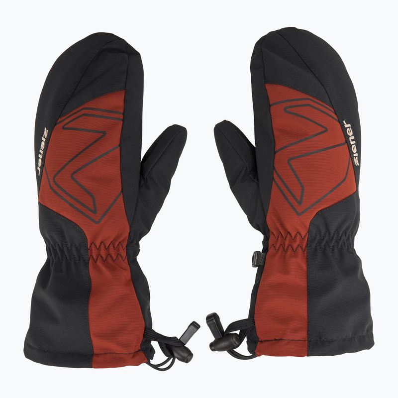 ZIENER Lavalino Aquashield AW Mitten marrone legnoso guanto da sci per bambini 3