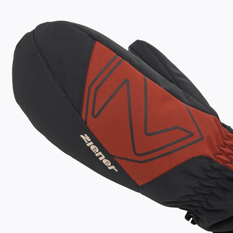 ZIENER Lavalino Aquashield AW Mitten marrone legnoso guanto da sci per bambini 4