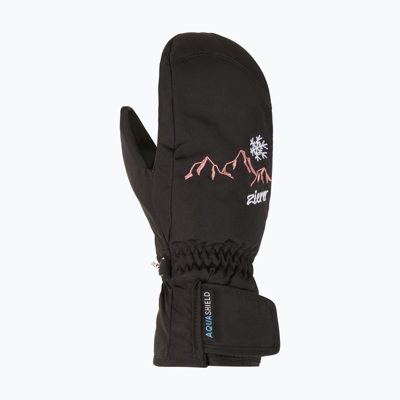 ZIENER Guanti da sci per bambini Laillani Aquashield Mitten nero 2