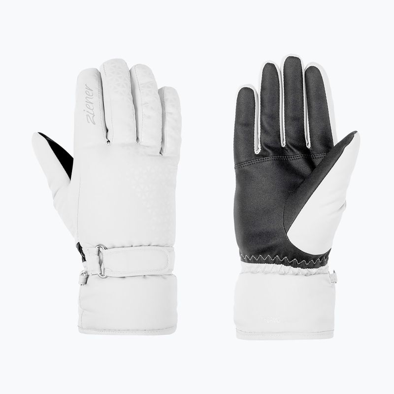 Guanti da sci da donna ZIENER Kisar Aquashield bianco