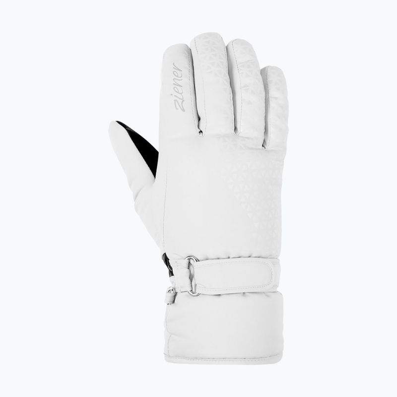 Guanti da sci da donna ZIENER Kisar Aquashield bianco 3