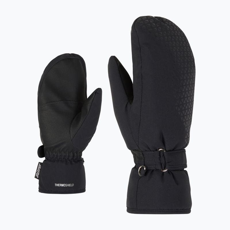 Guanti da sci da donna ZIENER Kisar Aquashield Mitten nero