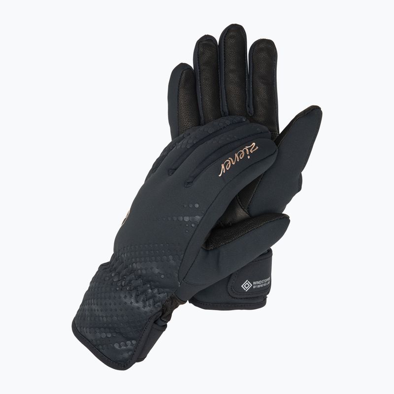 Guanti da sci da donna ZIENER Karoi WS PR nero/rosa metallizzato