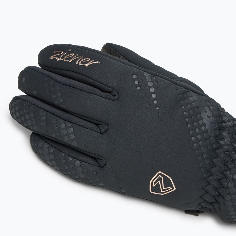 Guanti da sci da donna ZIENER Karoi WS PR nero/rosa metallizzato 4