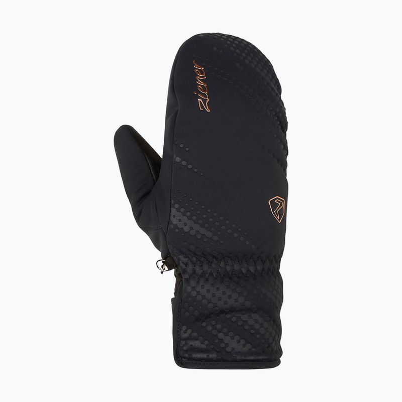 Guanti da sci da donna ZIENER Karoia WS PR Mitten nero/rosa metallizzato 8