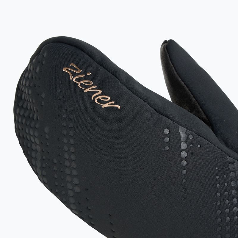 Guanti da sci da donna ZIENER Karoia WS PR Mitten nero/rosa metallizzato 5